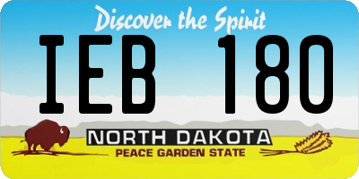 ND license plate IEB180
