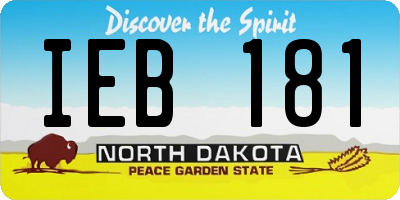 ND license plate IEB181