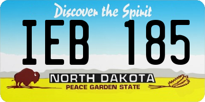 ND license plate IEB185