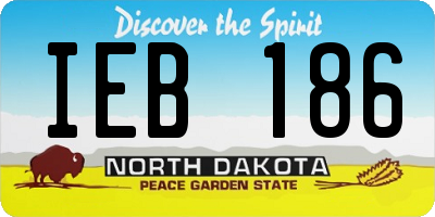ND license plate IEB186