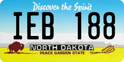 ND license plate IEB188