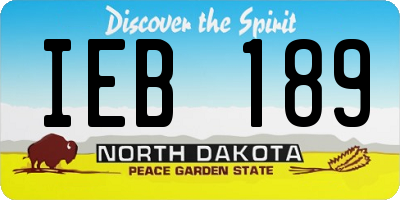 ND license plate IEB189