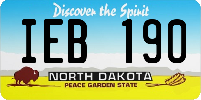 ND license plate IEB190