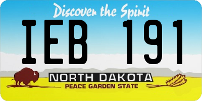 ND license plate IEB191
