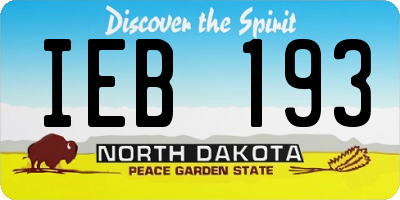 ND license plate IEB193