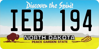 ND license plate IEB194