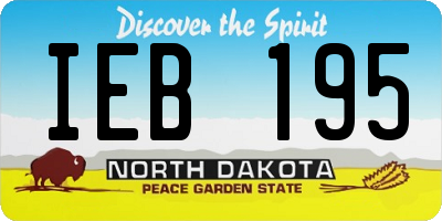 ND license plate IEB195
