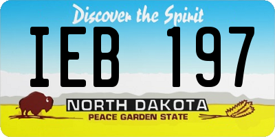 ND license plate IEB197