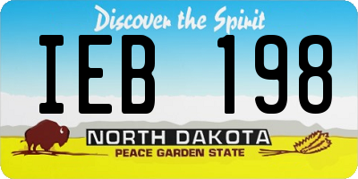 ND license plate IEB198