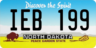 ND license plate IEB199