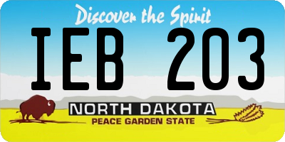 ND license plate IEB203
