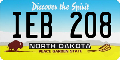 ND license plate IEB208