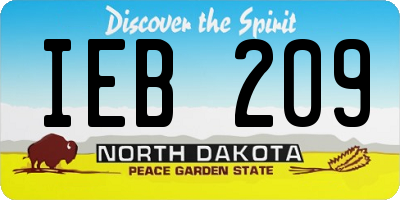 ND license plate IEB209