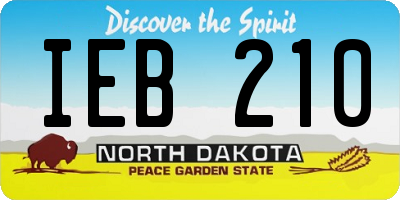ND license plate IEB210