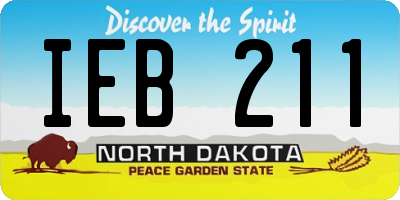 ND license plate IEB211