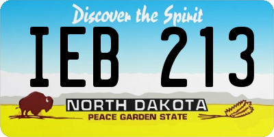 ND license plate IEB213