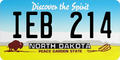 ND license plate IEB214
