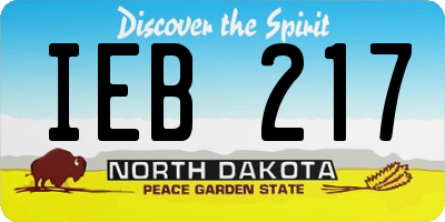 ND license plate IEB217