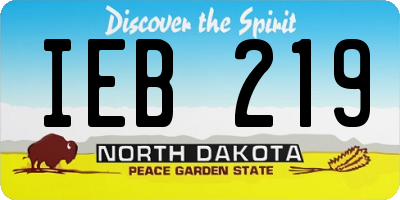 ND license plate IEB219