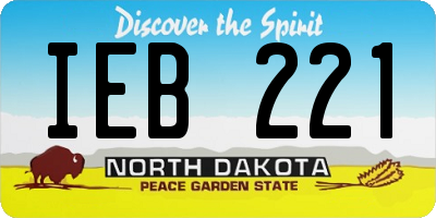 ND license plate IEB221