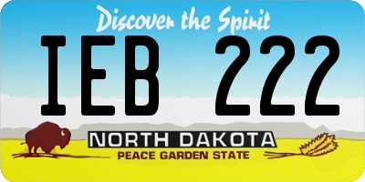 ND license plate IEB222