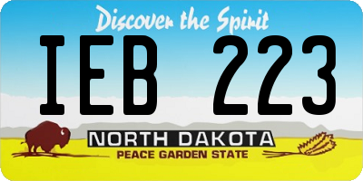 ND license plate IEB223