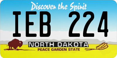 ND license plate IEB224