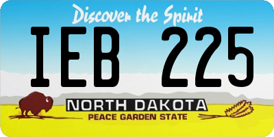 ND license plate IEB225