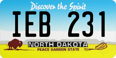 ND license plate IEB231
