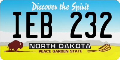 ND license plate IEB232