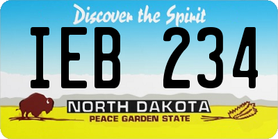 ND license plate IEB234