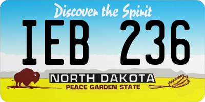 ND license plate IEB236