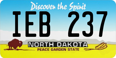 ND license plate IEB237