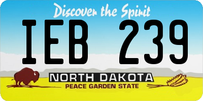 ND license plate IEB239