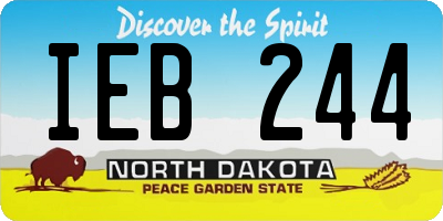 ND license plate IEB244