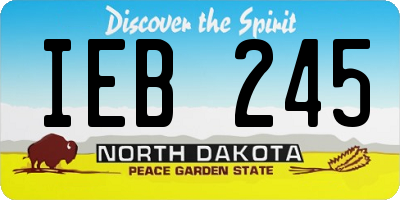 ND license plate IEB245