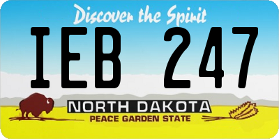 ND license plate IEB247