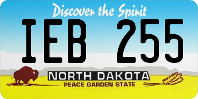 ND license plate IEB255
