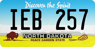 ND license plate IEB257