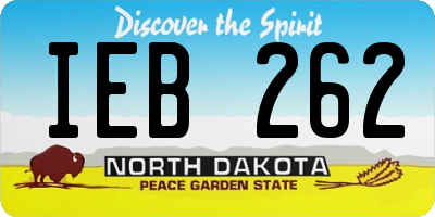 ND license plate IEB262