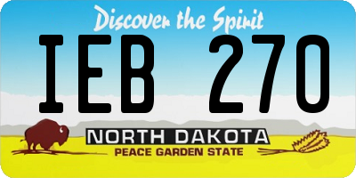 ND license plate IEB270