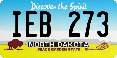 ND license plate IEB273