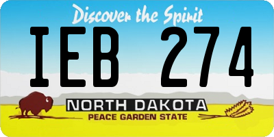 ND license plate IEB274
