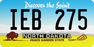 ND license plate IEB275