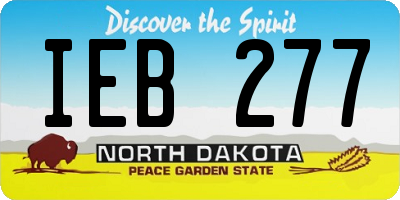 ND license plate IEB277