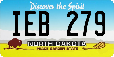 ND license plate IEB279