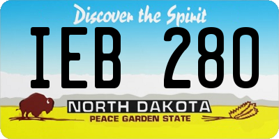 ND license plate IEB280