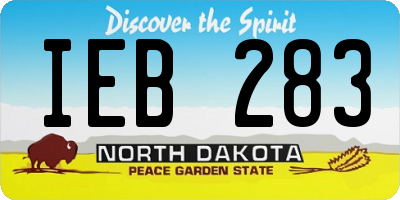 ND license plate IEB283