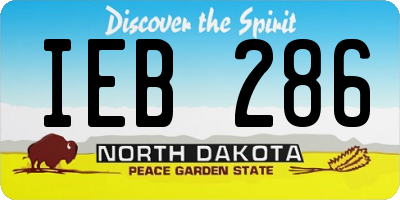 ND license plate IEB286
