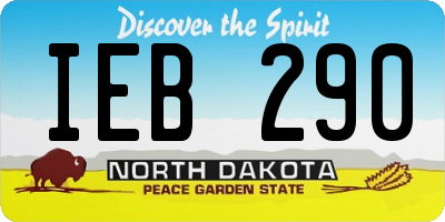 ND license plate IEB290